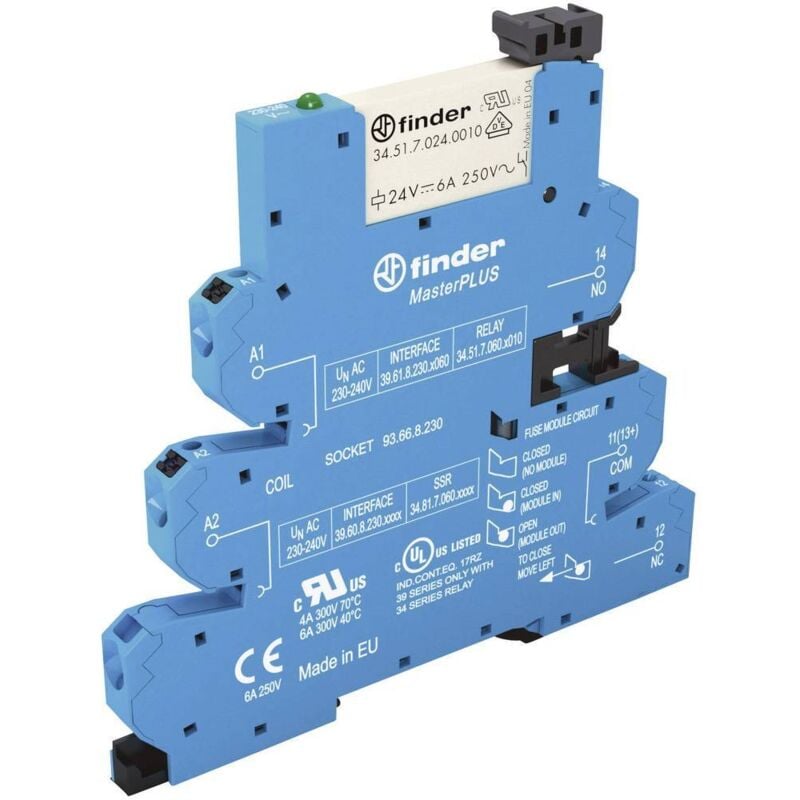 foto del prodotto finder 39.61.3.230.0060 rel di accoppiamento 230 v ac 6 a 1 scambio 1 pz.