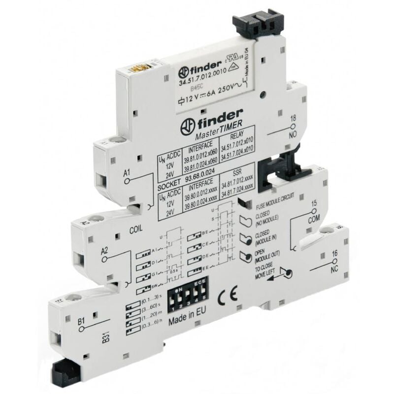 foto del prodotto finder 39.81.0.024.0060 rel di accoppiamento 24 v dc, 24 v ac 6 a 1 scambio 1 pz.