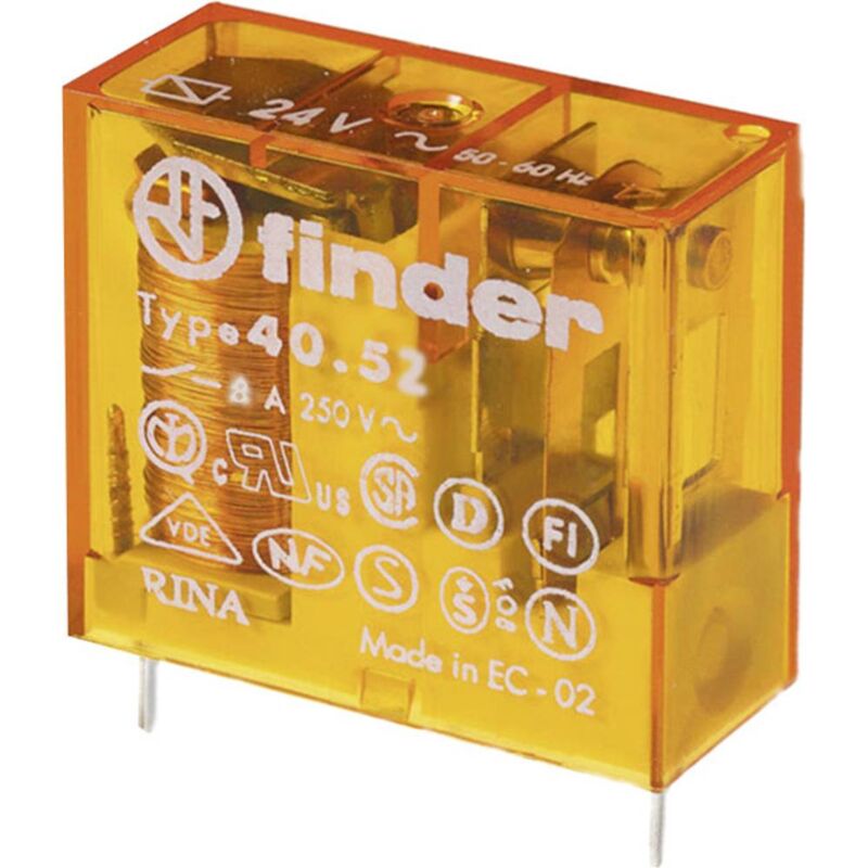 immagine 0 del prodotto finder 40.52.8.024.0001 rel per pcb 24 v ac 8 a 2 scambi 1 pz.