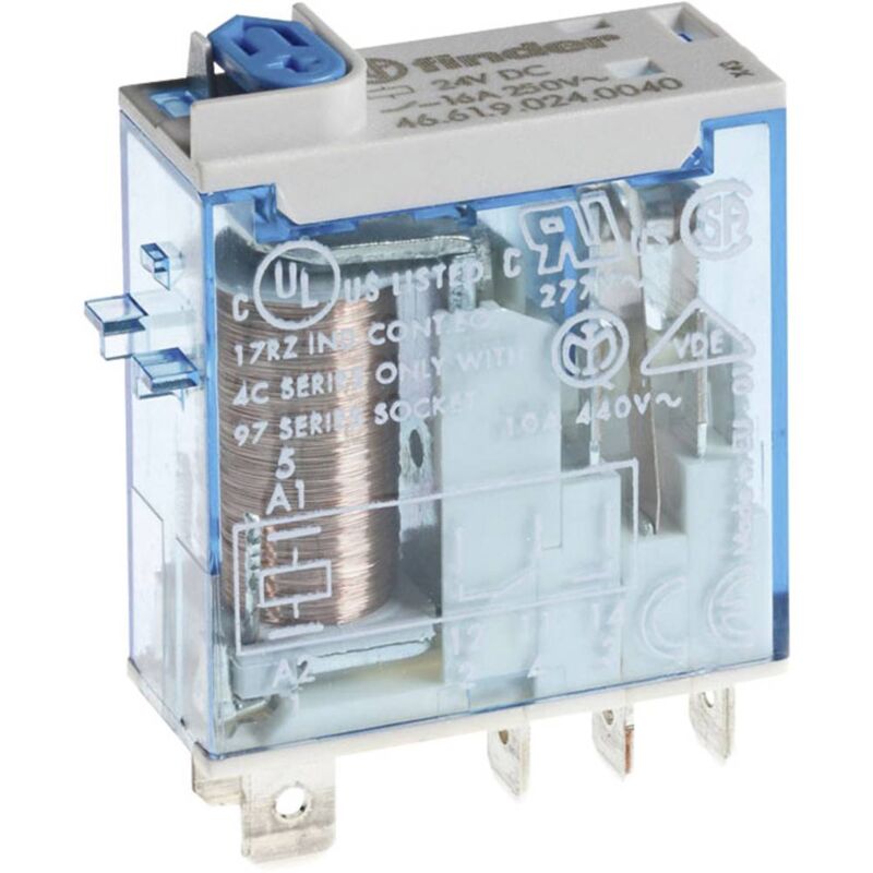 foto del prodotto finder 46.61.9.024.0040 rel ad innesto 24 v dc 16 a 1 scambio 1 pz.