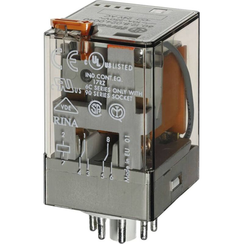 foto del prodotto finder 60.12.8.012.0040 rel ad innesto 12 v ac 10 a 2 scambi 1 pz.