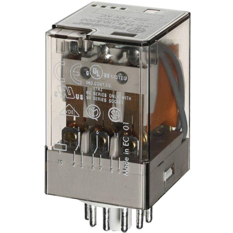 foto del prodotto finder 60.13.8.230.0040 rel ad innesto 230 v ac 10 a 3 scambi 1 pz.