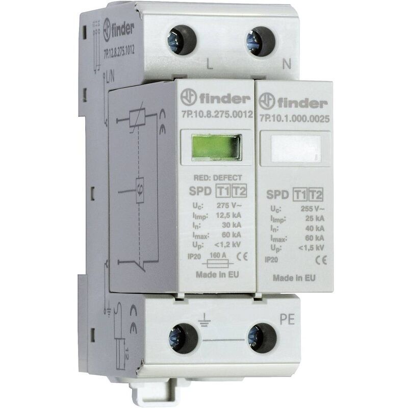 foto del prodotto finder 7p.12.8.275.1012 7p.12.8.275.1012 scaricatore di sovratensioni 30 ka 1 pz.