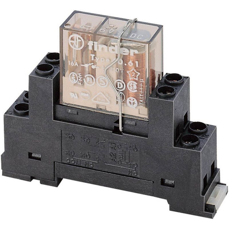 foto del prodotto finder 95.65.m zoccolo per rel con leva di bloccaggio l x l x a 15.6 x 63.1 x 33.3 mm 1 pz.