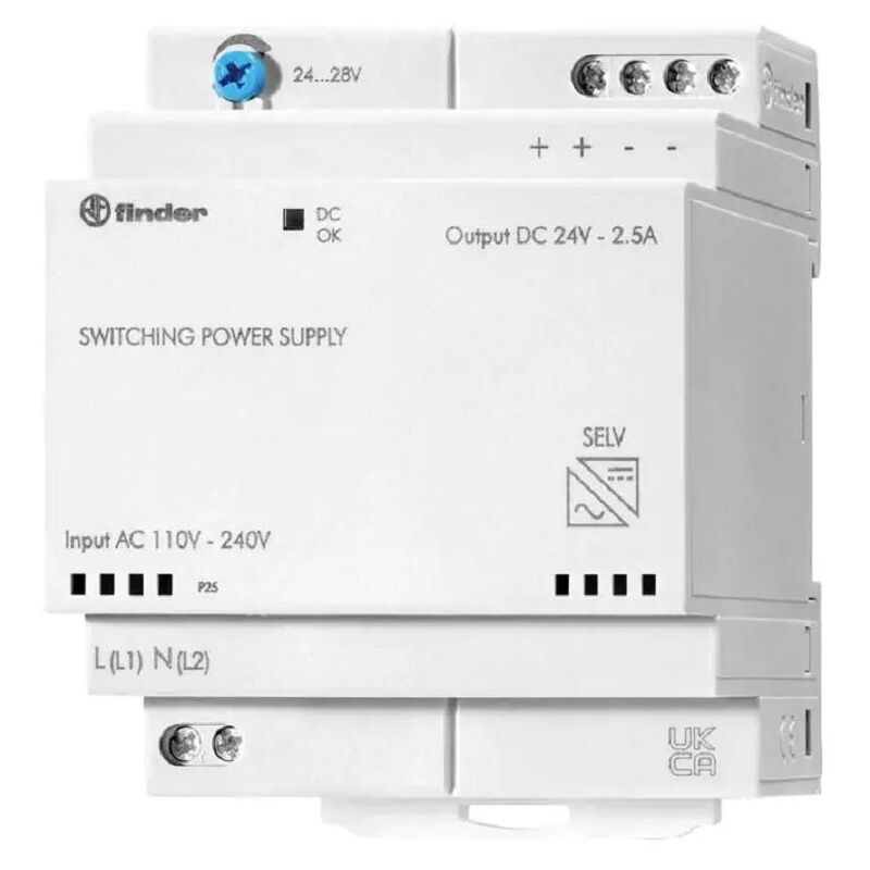 foto del prodotto finder alimentatore switching 24vdc 60w 2,5a modulare 786012302402