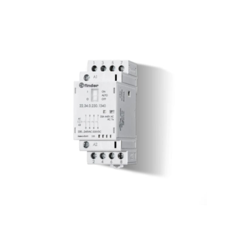 foto del prodotto finder contattore modulare 25a 4no 230v ac dc con indicatore led 223400244320