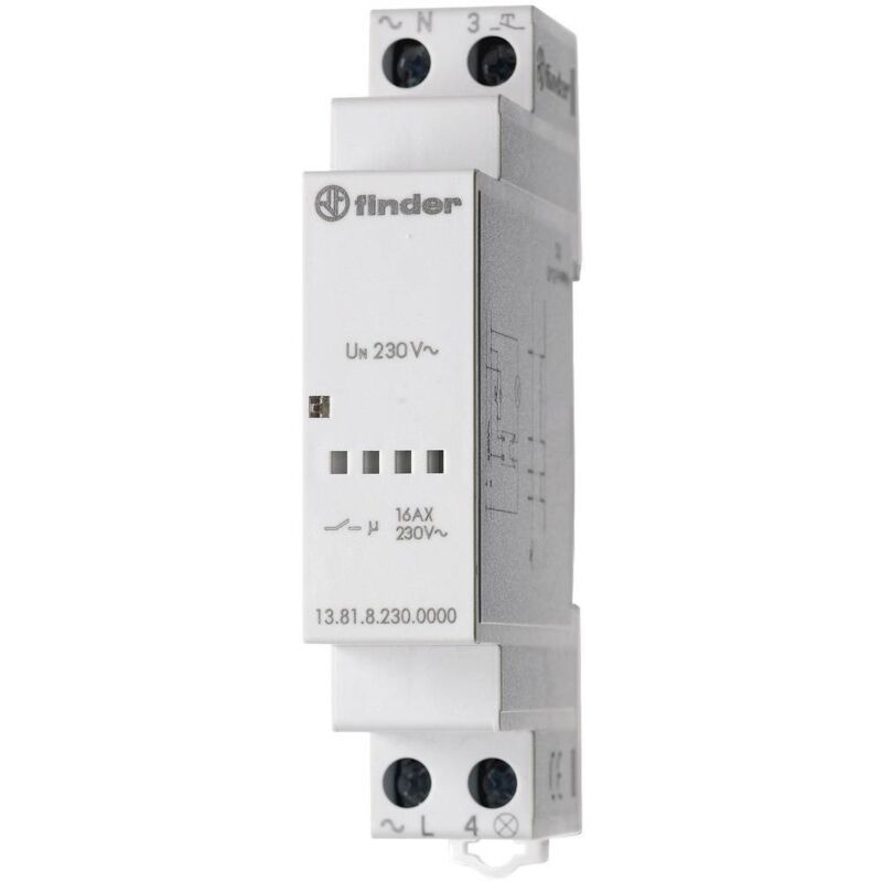 foto del prodotto finder rel a impulso guida din 13.81.8.230.0000 1 na 230 v ac 3700 va 1 pz.
