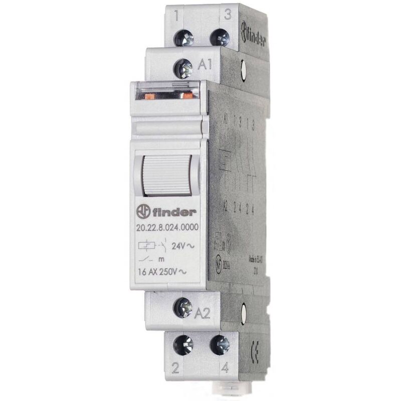 foto del prodotto finder rel a impulso guida din 20.22.8.230.4000 2 na 230 v ac 16 a 4000 va 1 pz.