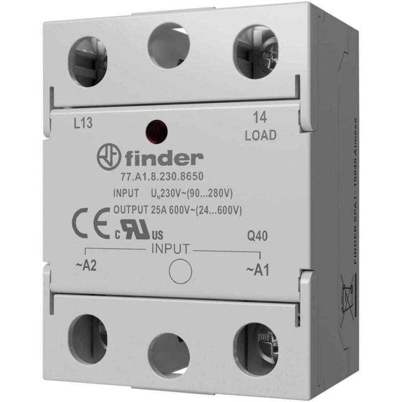 foto del prodotto finder rel a semiconduttore 77a190248250 25 a tens.comm.max 280 v ac commutazione zero crossing 1 pz.