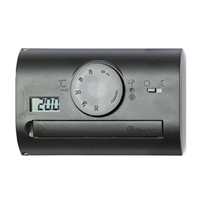 foto del prodotto finder termostato da parete nero dc 1 contatto 1t4190032000