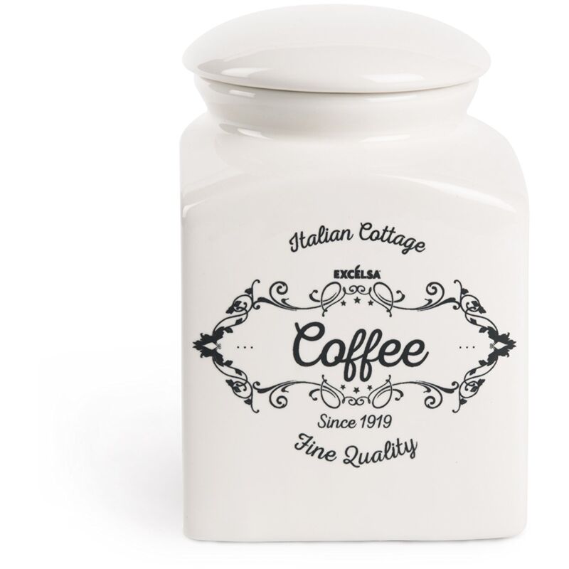 foto del prodotto fine quality barattolo caff , ceramica, bianco avorio, capacit ml.700 excelsa