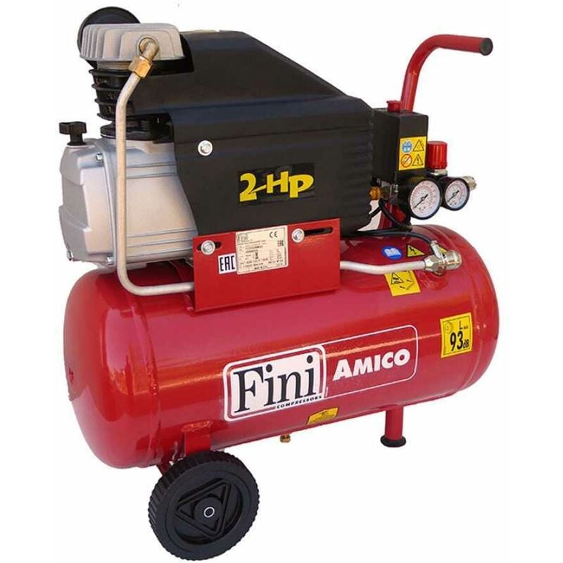 foto del prodotto fini compressore elettrico carrellato 25lt motore 2hp amico