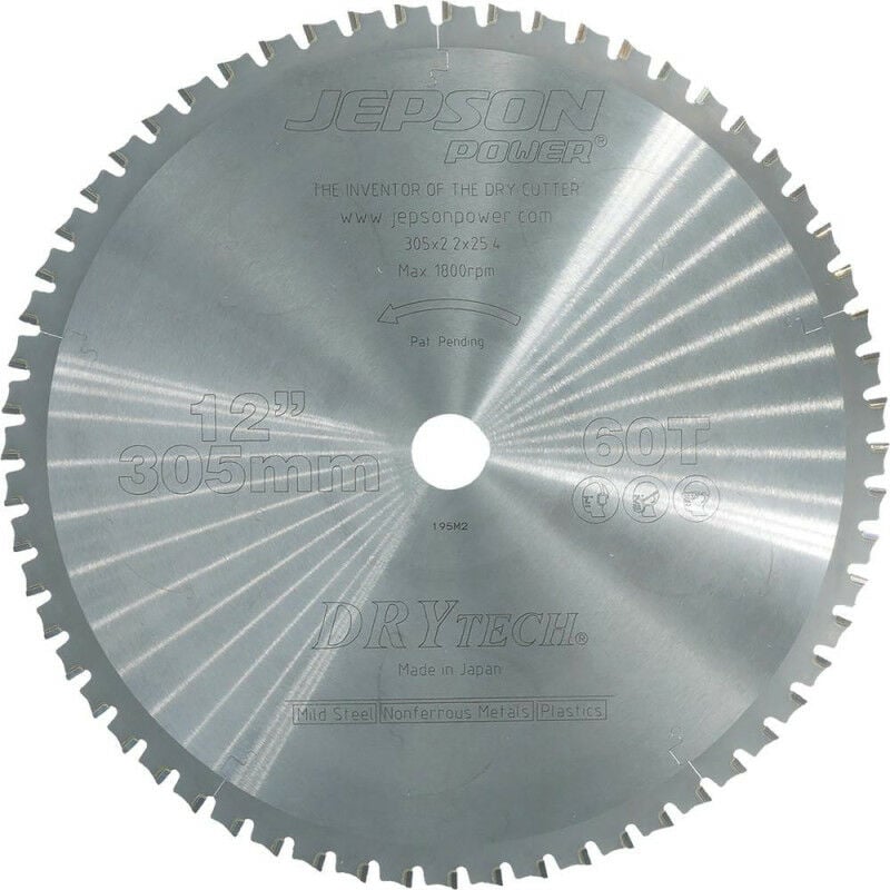 foto del prodotto finish drytech d 305x25.4x2,2 mm 60z per jepson in acciaio lama per sega per jepson steel