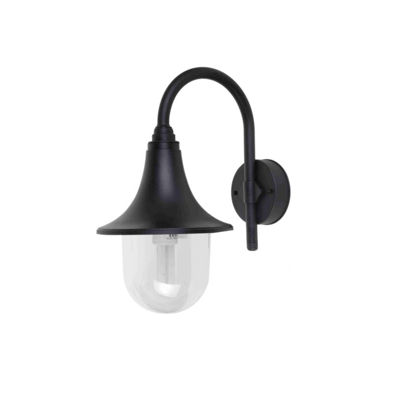 foto del prodotto finocchio lampada da parete per esterni 1xe27 nero ip44 policarbonato 40,8x21,7x32,6 cm