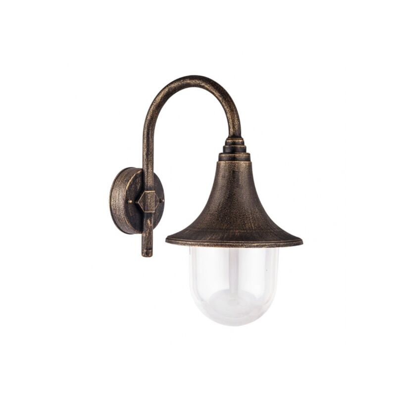 foto del prodotto finocchio lampada da parete per esterni 1xe27 oro antico ip44 policarbonato 40,8x21,7x32,6 cm