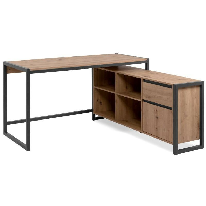 foto del prodotto finori scrivania angolare reversibile denver37a colore quercia antracite