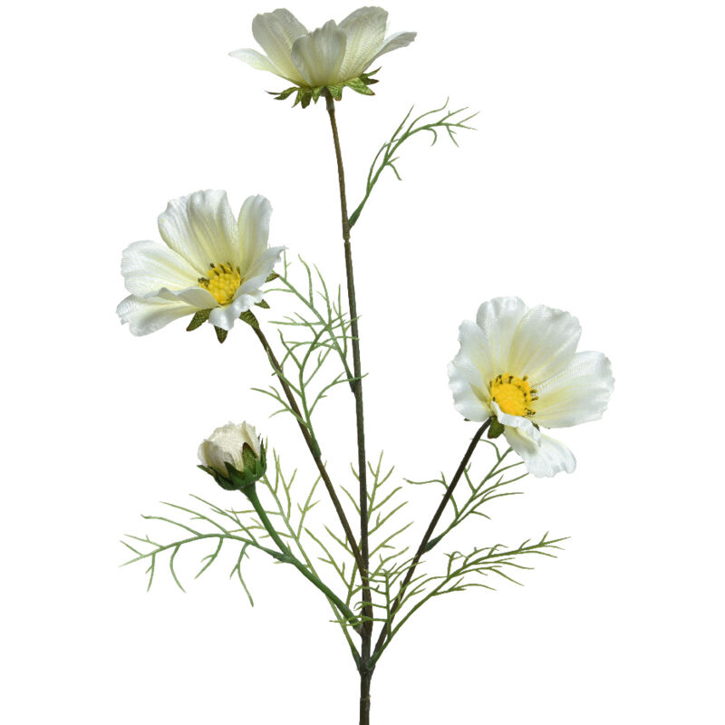 foto del prodotto fiore artificiale bianco in poliestere con stelo
