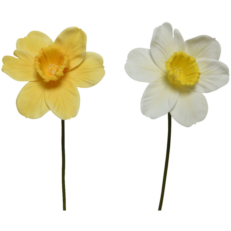 foto del prodotto fiore narcisco in poliestere 2 colori assortiti