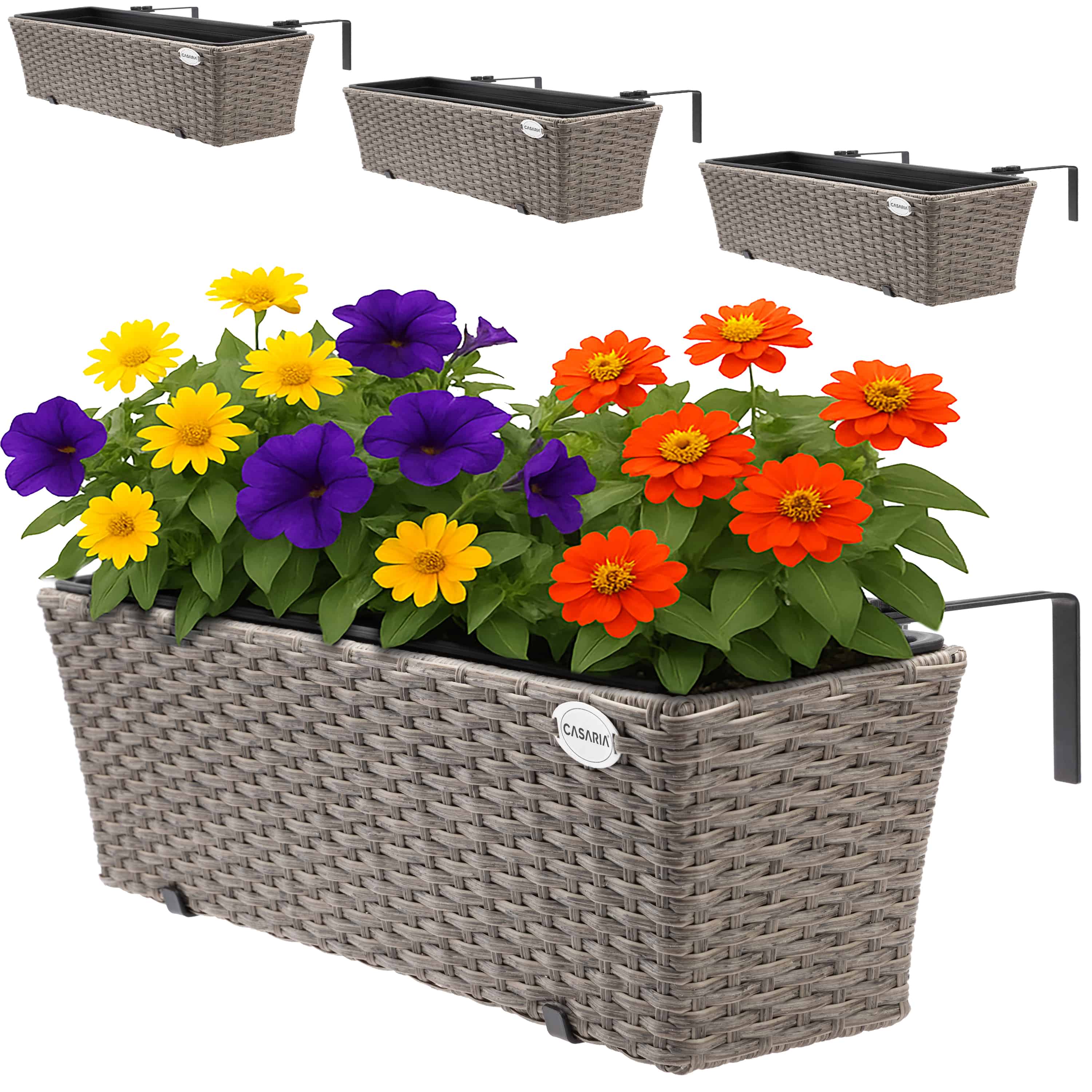 foto del prodotto fiorere set di 4 polyrattan crema