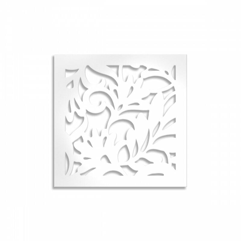 foto del prodotto fiori - pannello in pvc traforato - parasole - colore bianco - misura 48x48 cm