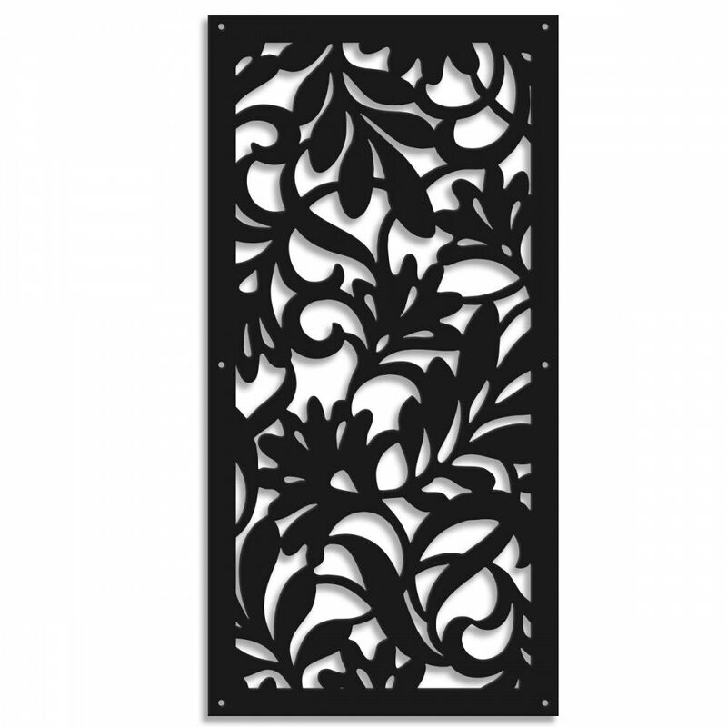 foto del prodotto fiori pannello in pvc traforato parasole colore nero misura 73x148 cm