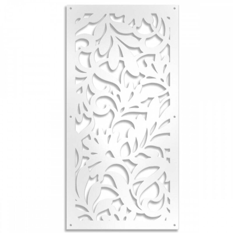 foto del prodotto fiori pannello in pvc traforato parasole misura 47x94 cm colore bianco