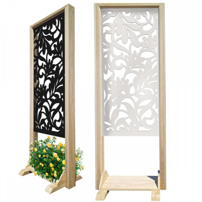 foto del prodotto fiori separ paravento modulabile 70x190cm in legno e pvc colore nero