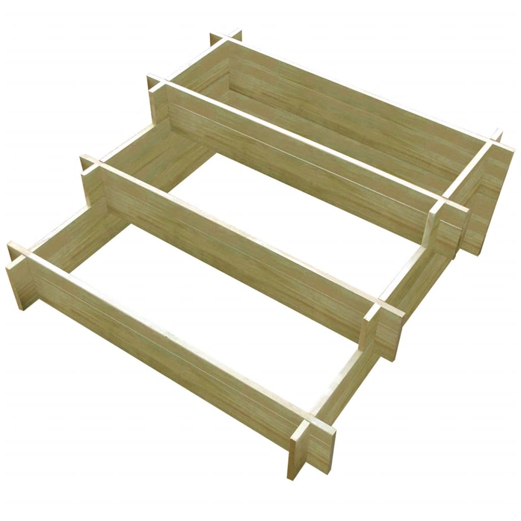 foto del prodotto fioriera a 3 livelli x 90 x 90 x 35 cm piante da giardino fiori legno impregnato 02 0000863
