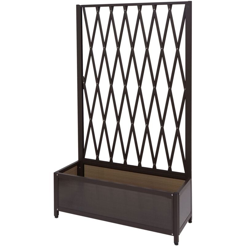 foto del prodotto fioriera a traliccio fioriera supporto per piante in alluminio e acciaio 152x90x35 cm marrone 040004320