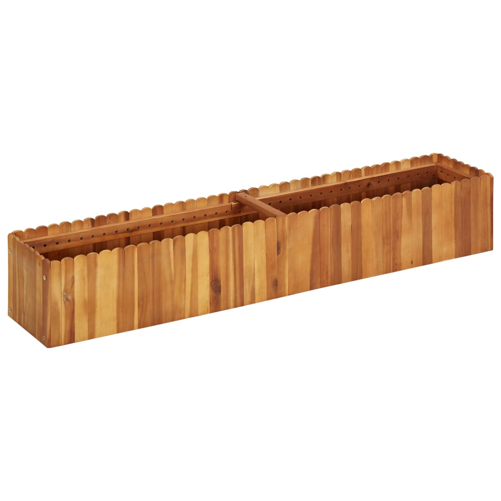 foto del prodotto fioriera aiuola rialzata piante fiori giardino 150 x 30 x 25 cm legno massello di acacia 02 0000998
