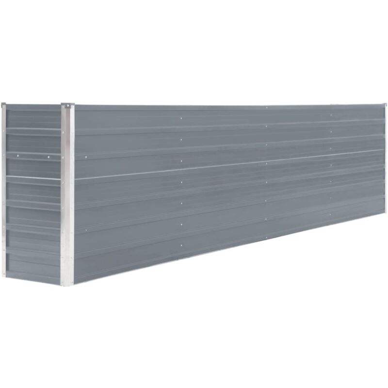 foto del prodotto fioriera aiuola rialzata piante fiori giardino 320 x 40 x 77 cm acciaio zincato grigio 020000801