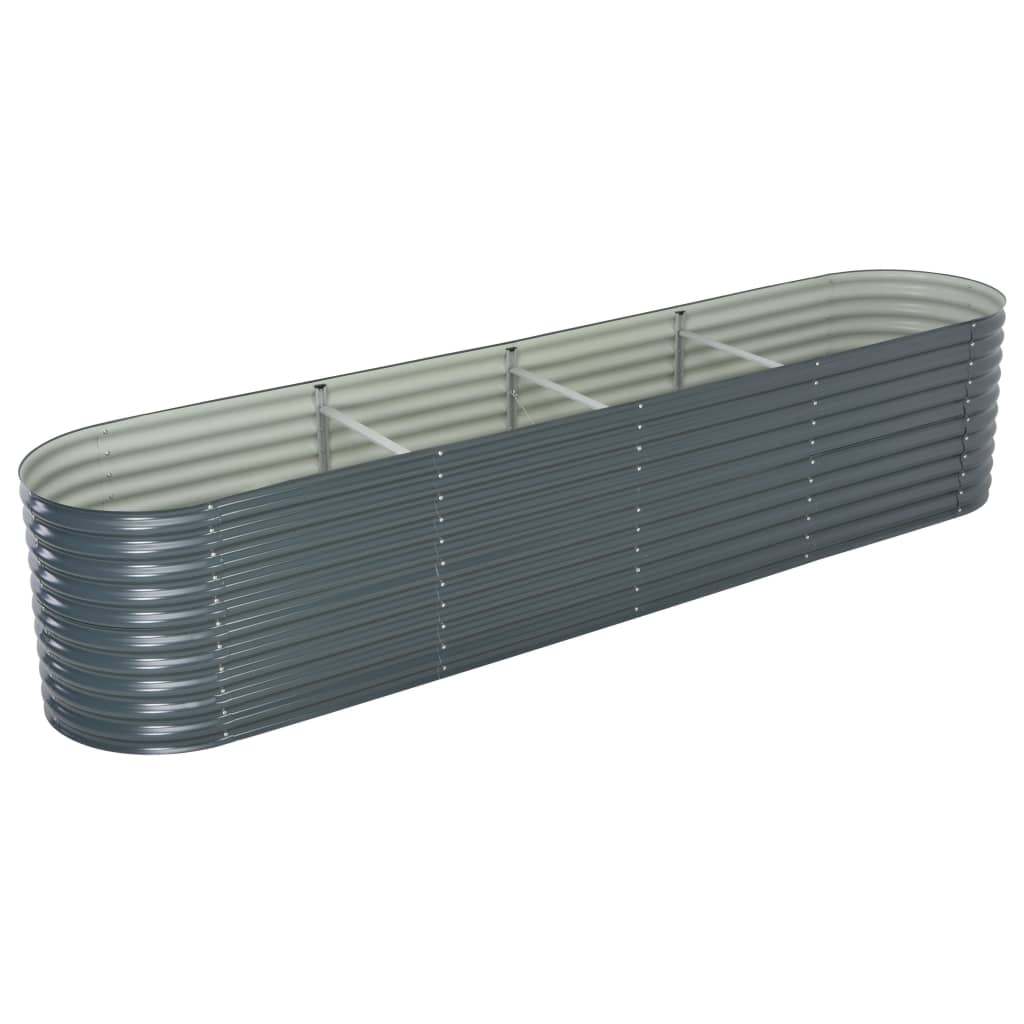foto del prodotto fioriera aiuola rialzata piante fiori giardino 400 x 80 x 81 cm acciaio zincato grigio 02 0001053