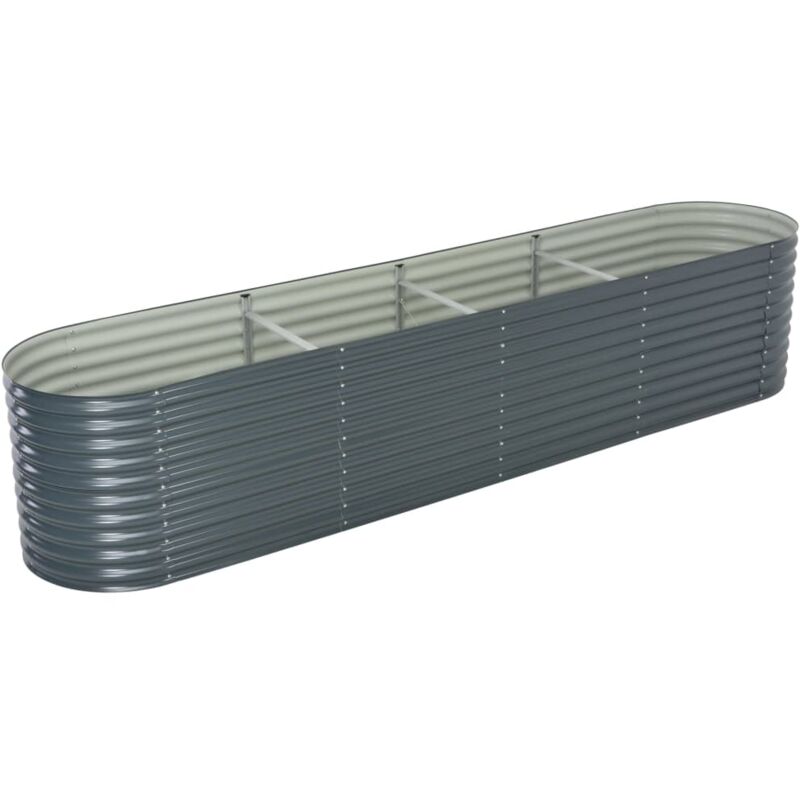foto del prodotto fioriera aiuola rialzata piante fiori giardino 400 x 80 x 81 cm acciaio zincato grigio 020001053