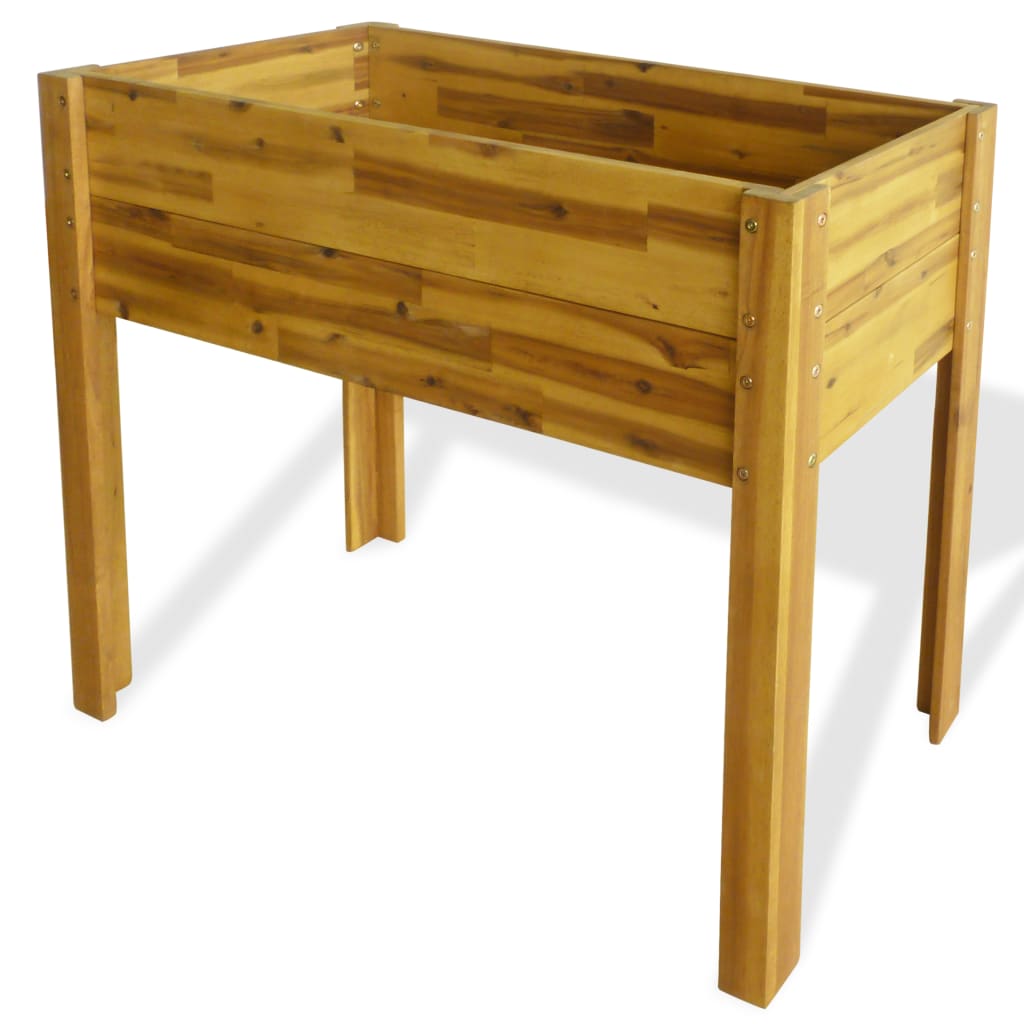 foto del prodotto fioriera aiuola rialzata piante fiori giardino legno massello 84 cm acacia 02 0001195