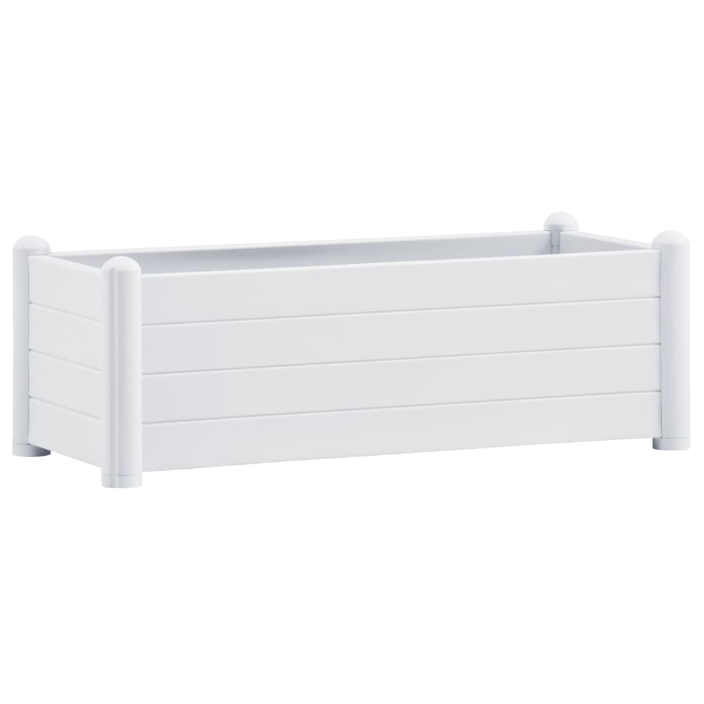 foto del prodotto fioriera aiuola rialzata piante fiori giardino pp 100 x 43 x 35 cm bianco 02 0001224