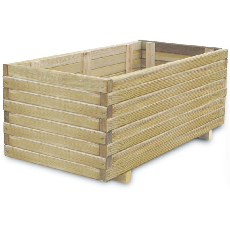 foto del prodotto fioriera aiuola rialzata piante fiori giardino rettangolare 100 x 50 x 40 cm in legno