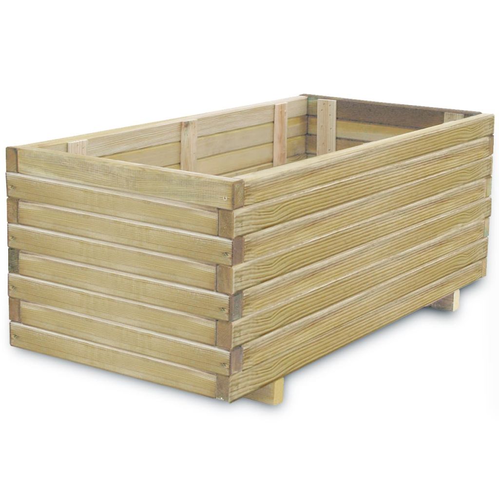 foto del prodotto fioriera aiuola rialzata piante fiori rettangolare giardino 100 x 50 x 40 cm legno 02 0001268