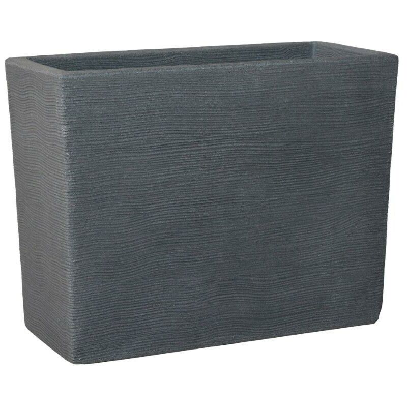 foto del prodotto fioriera alta cassetta alta rigata portavaso shabby 89x77h in resina colore grigio cemento
