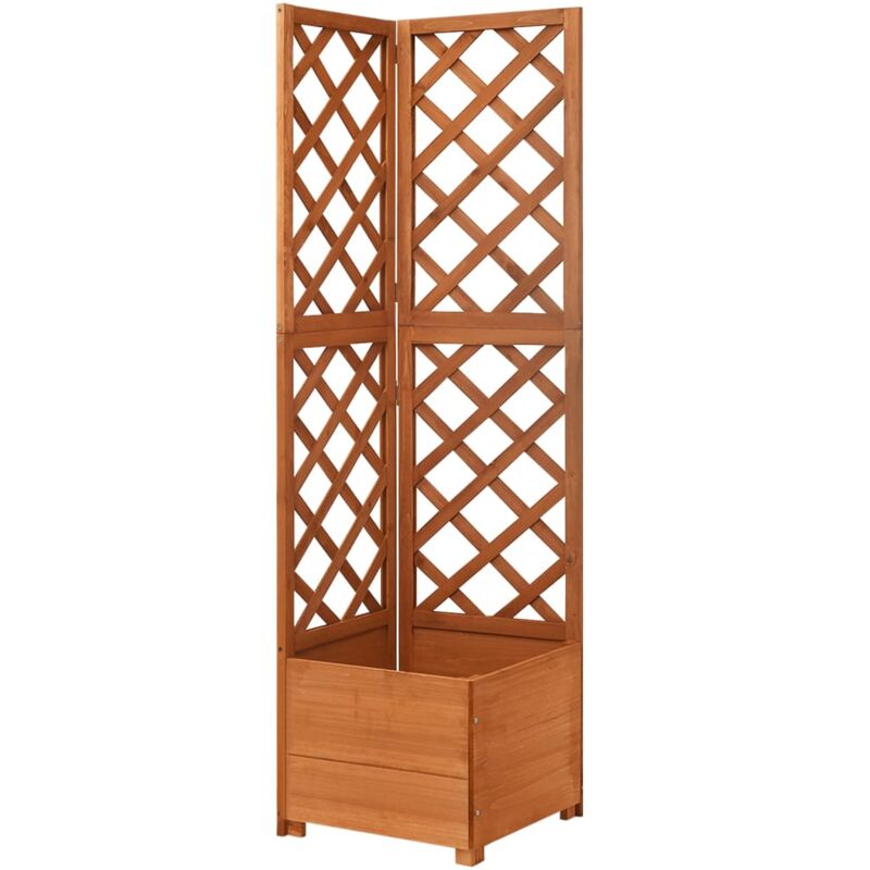foto del prodotto fioriera angolare a traliccio 40 x 40 x 150 cm in legno massello di abete