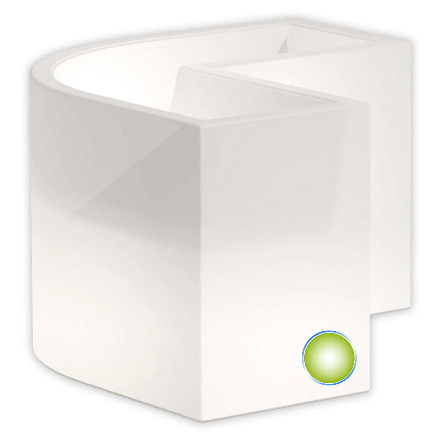 foto del prodotto fioriera angolare flowerpot luce verde in polimero monacis cm 160x35x50 h