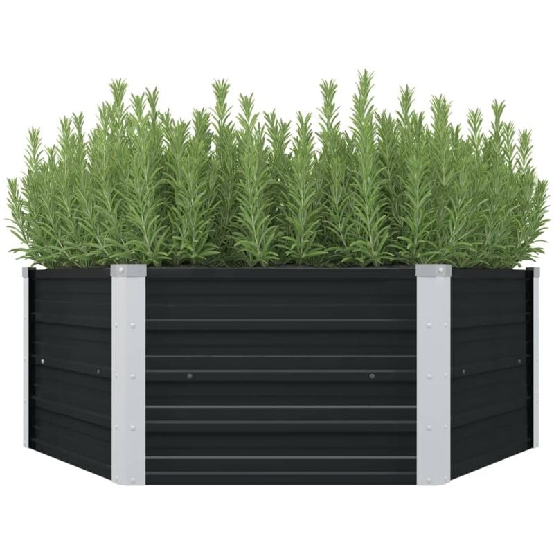 foto del prodotto fioriera antracite 129x129x45 cm in acciaio zincato vidaxl
