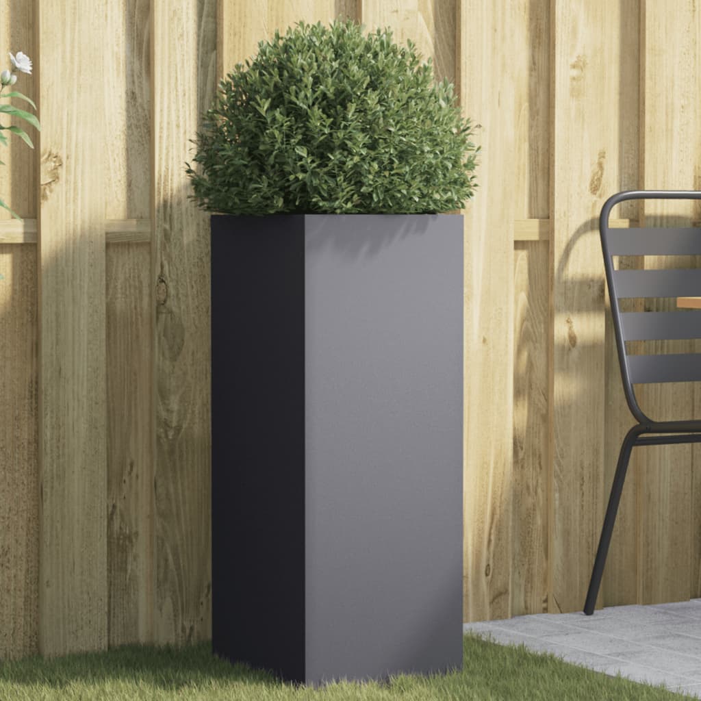 foto del prodotto fioriera antracite 32x27,5x75 cm in acciaio laminato a freddocod mxl 88184