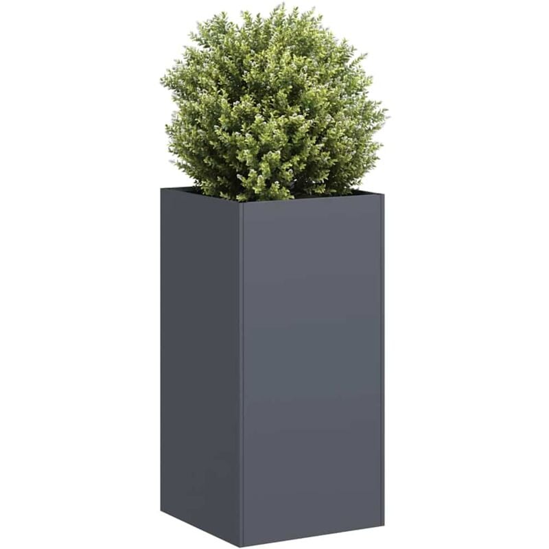 foto del prodotto fioriera antracite 40x40x80 cm in acciaio laminato a freddo vidaxl