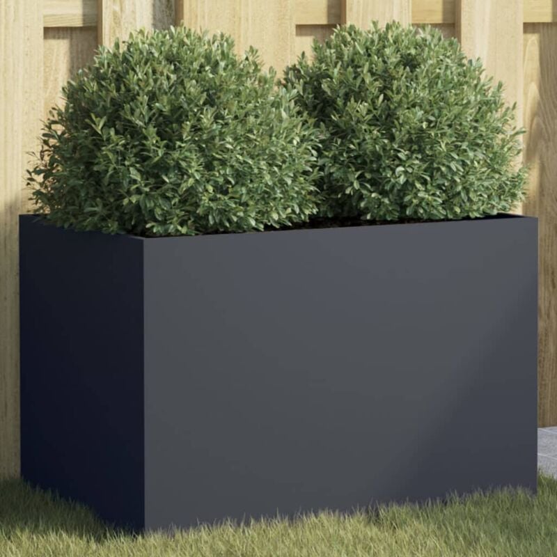 foto del prodotto fioriera antracite 62x30x29 cm in acciaio vidaxl
