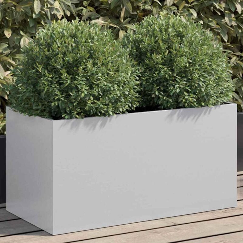 foto del prodotto fioriera argento 62x30x29 cm in acciaio zincato vidaxl