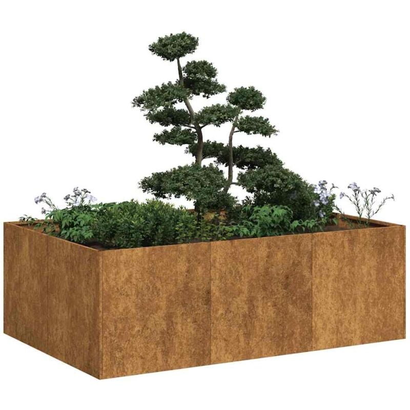 foto del prodotto fioriera arrugginita 120x80x40 cm in acciaio corten vidaxl