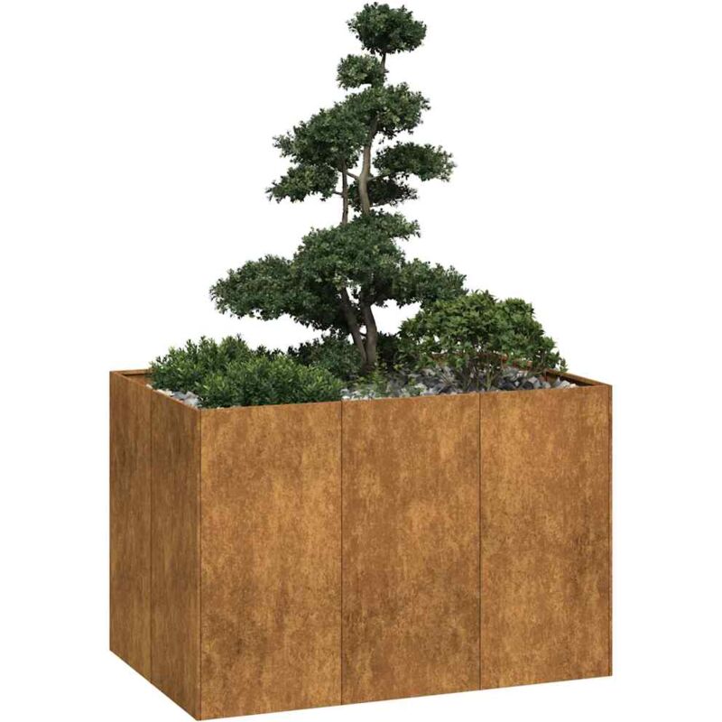 foto del prodotto fioriera arrugginita 120x80x80 cm in acciaio corten vidaxl