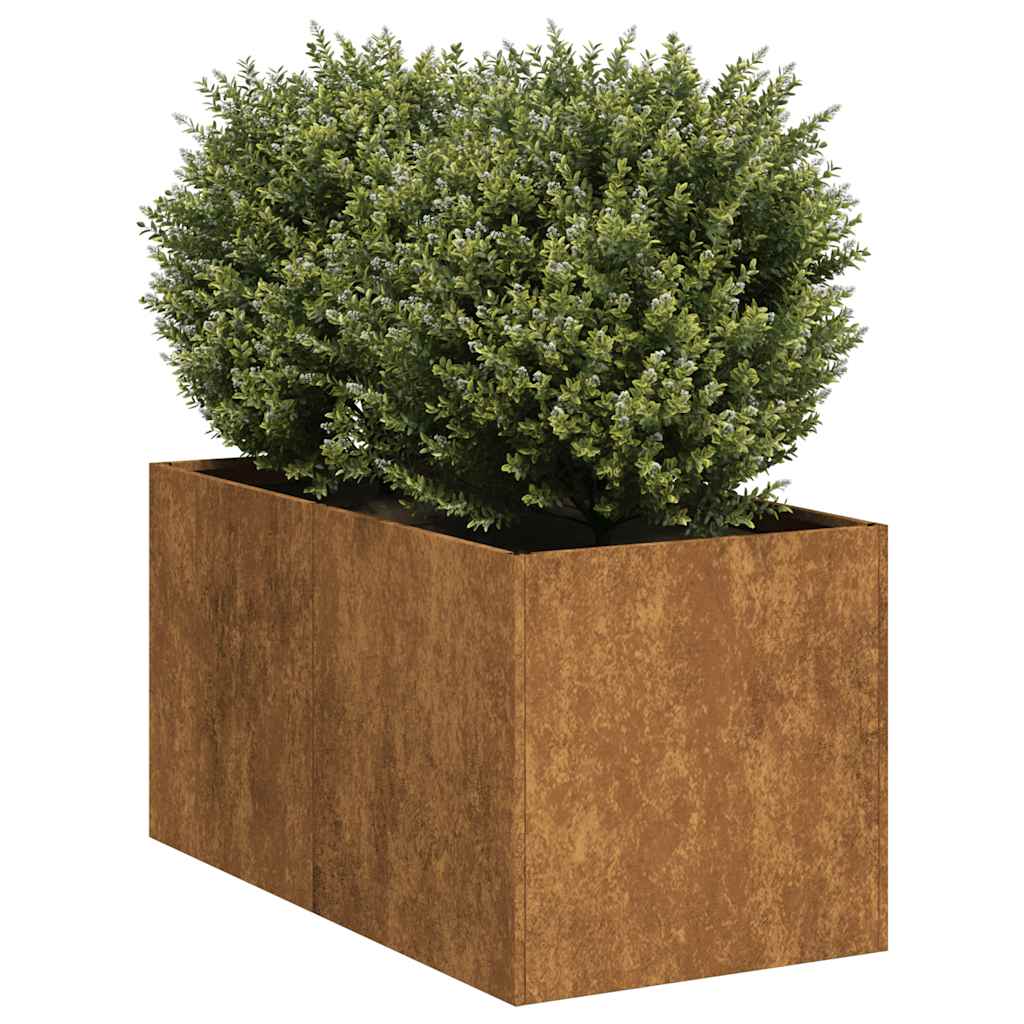 foto del prodotto fioriera arrugginita 40x80x40 cm in acciaio corten