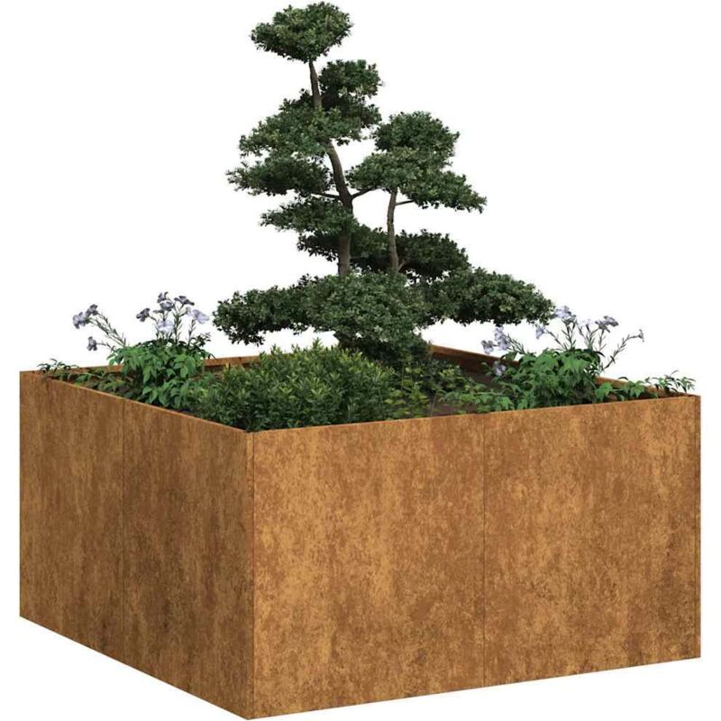 foto del prodotto fioriera arrugginita 80x80x40 cm in acciaio corten - vidaxl