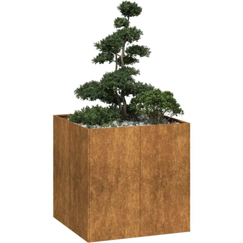 foto del prodotto fioriera arrugginita 80x80x80 cm in acciaio corten vidaxl